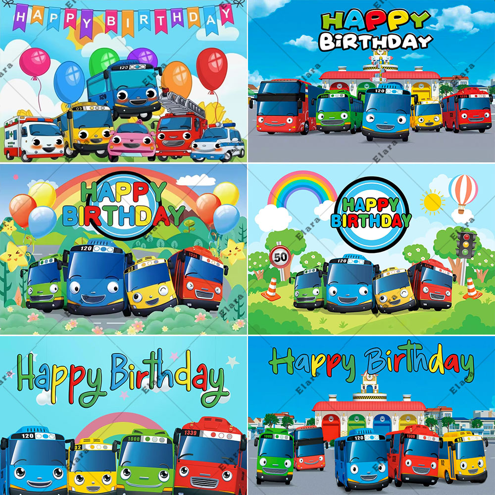 Background For Kids Education - Kartun Anime Bus Kecil Anak-anak Perlengkapan