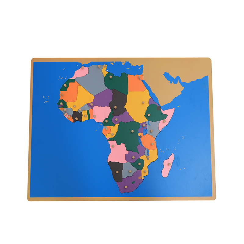 Kids Education Tools - Puzzle Peta Kayu Afrika Montessori Alat