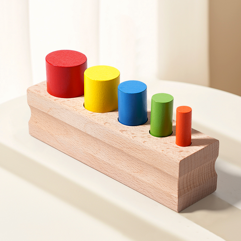 Kids Education Help - Mainan Blok Silinder Kayu Berwarna-warni Montessori