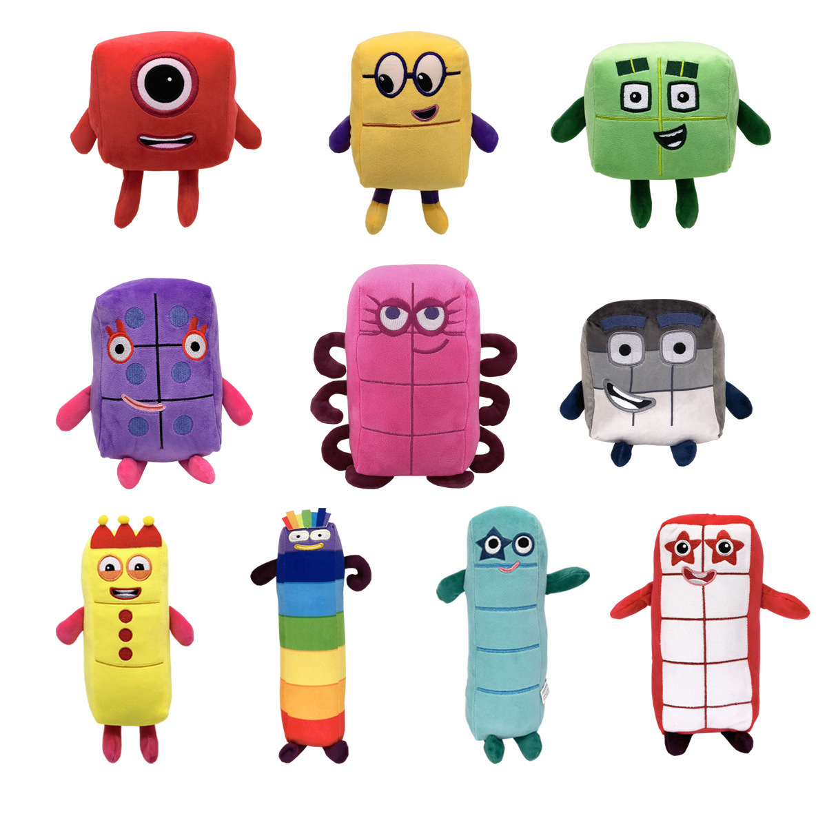 Kids Education Movies - 10pcs Boneka Plush Angka Kartun Mainan