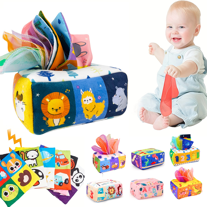 Kids Educational Box - Mainan bayi Montessori, kotak tisu ajaib,
