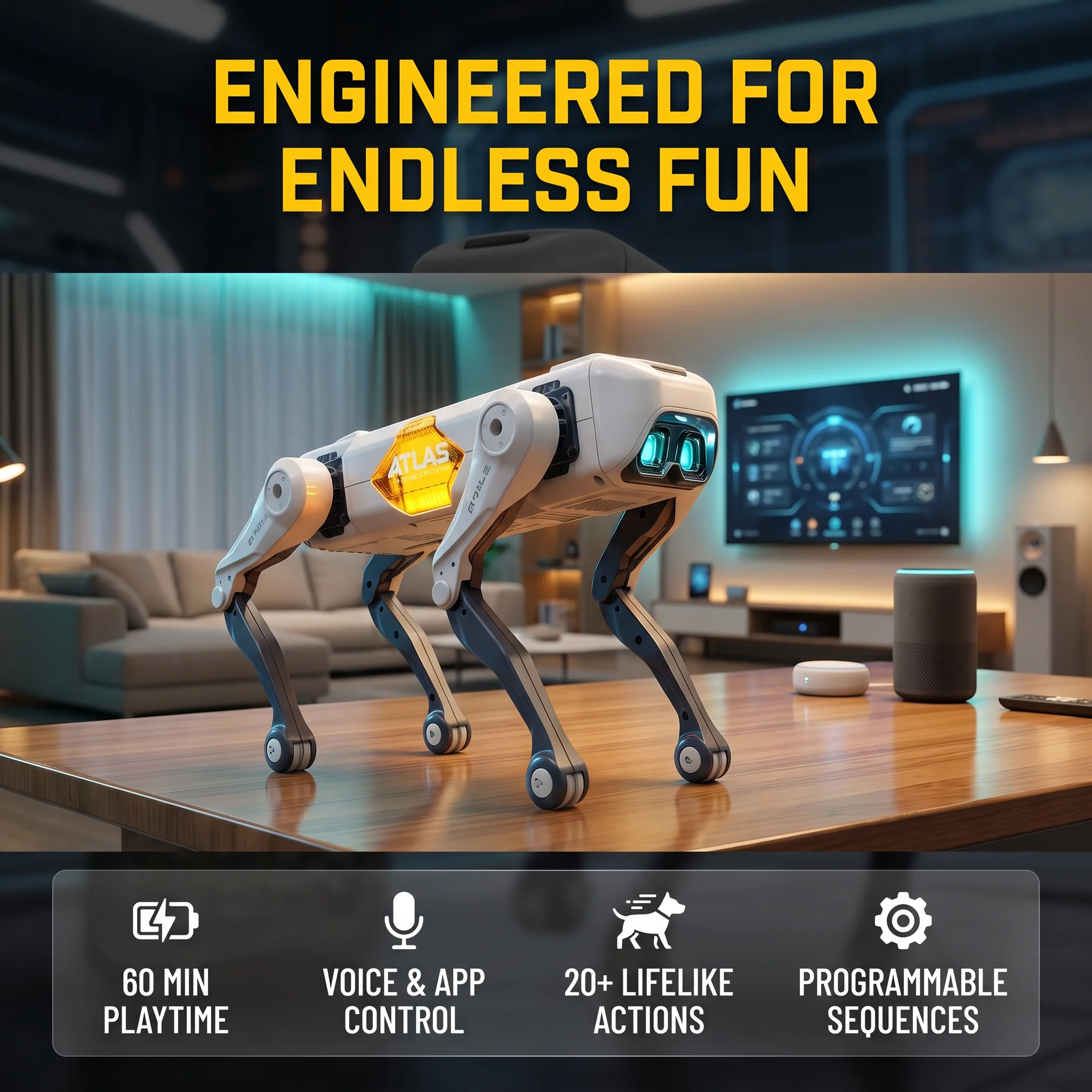 Kids Education And You - Robot Anjing Pintar AI, Kontrol Suara
