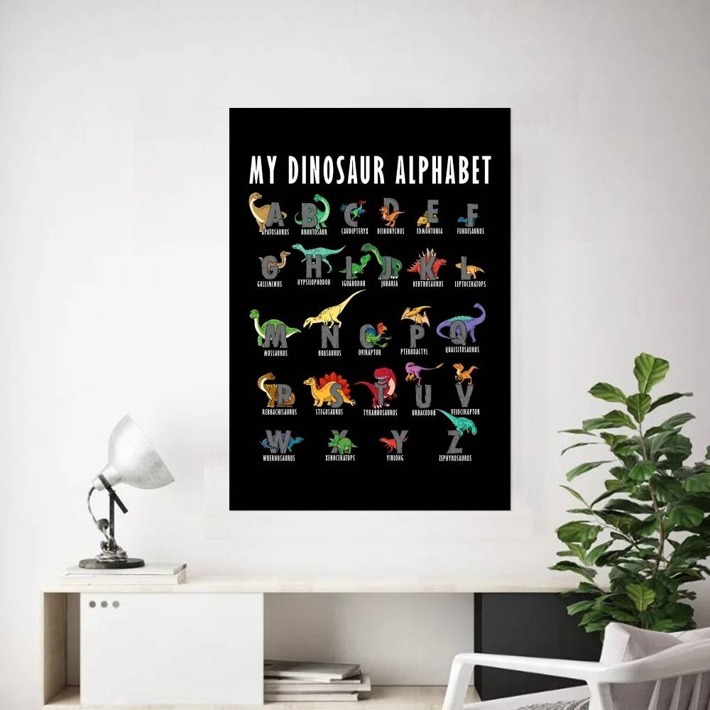 Poster Kertas Alfabet Dinosaur - Background For Kids Education ulasan dan harga