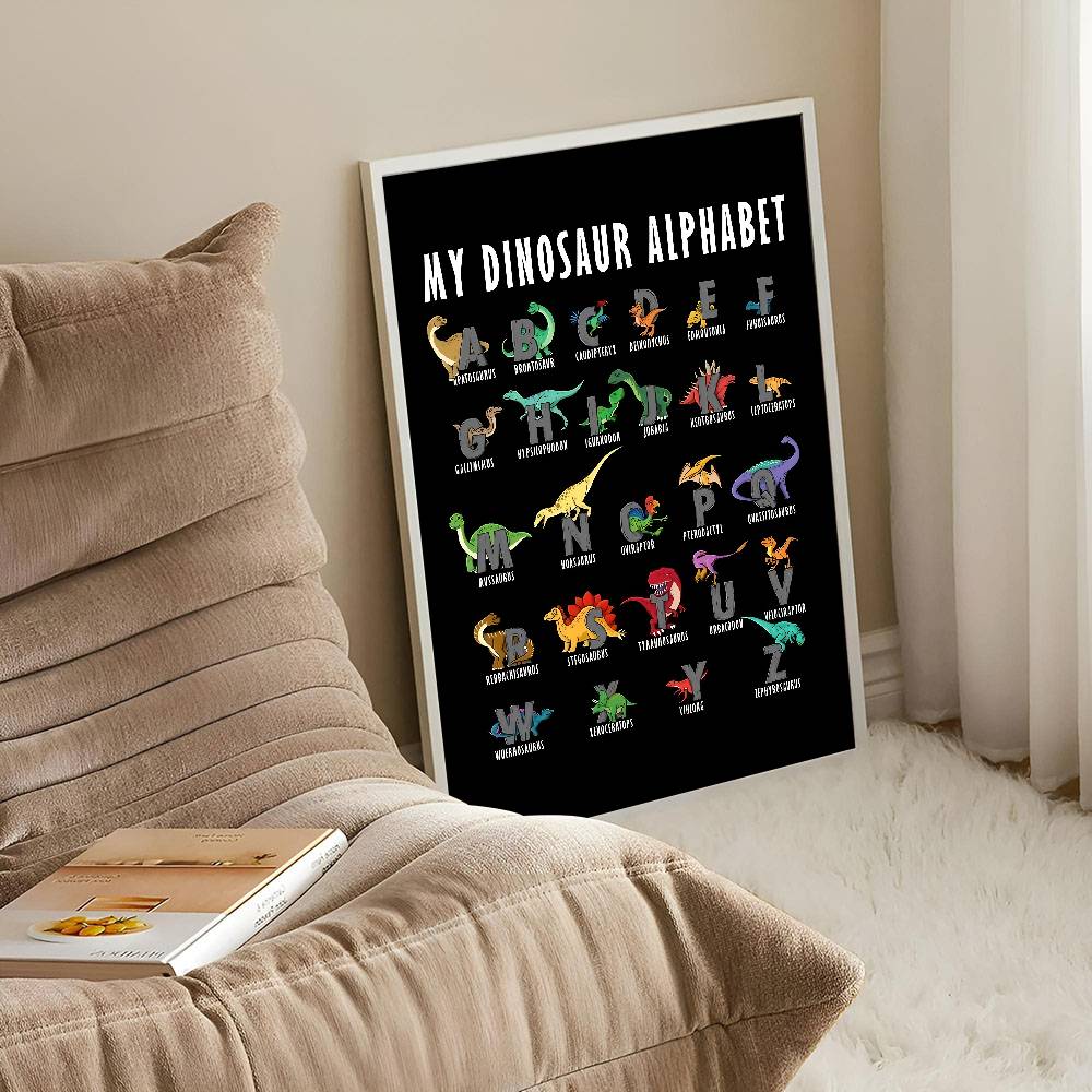 Poster Kertas Alfabet Dinosaur - Background For Kids Education ulasan dan harga