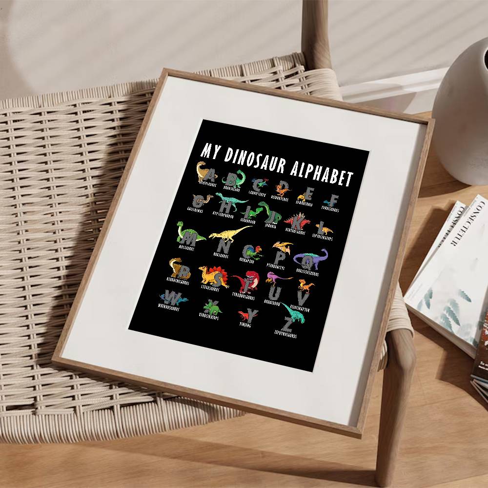 Poster Kertas Alfabet Dinosaur - Background For Kids Education ulasan dan harga