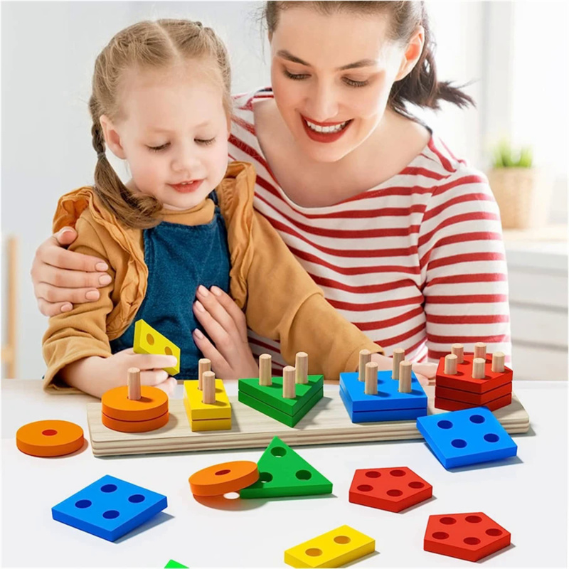 Mainan Kayu Montessori Bentuk  - Kids Educational Box ulasan dan harga