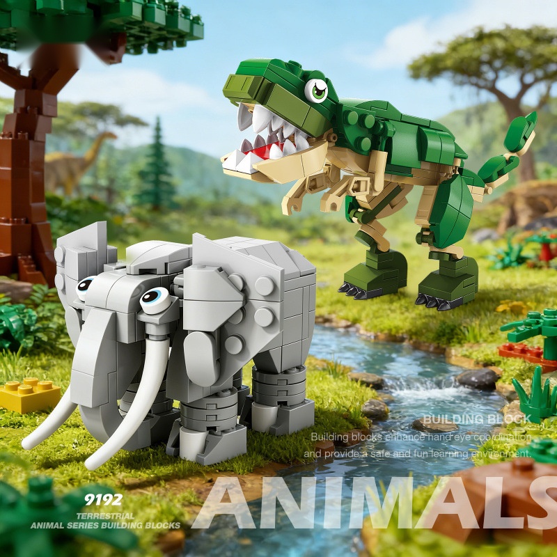 Blok Bangunan Hewan Dinosaurus - Kangaroo Kids Education ulasan dan harga