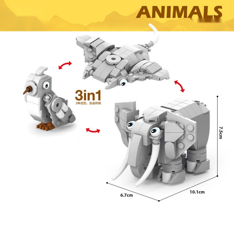 Blok Bangunan Hewan Dinosaurus - Kangaroo Kids Education ulasan dan harga