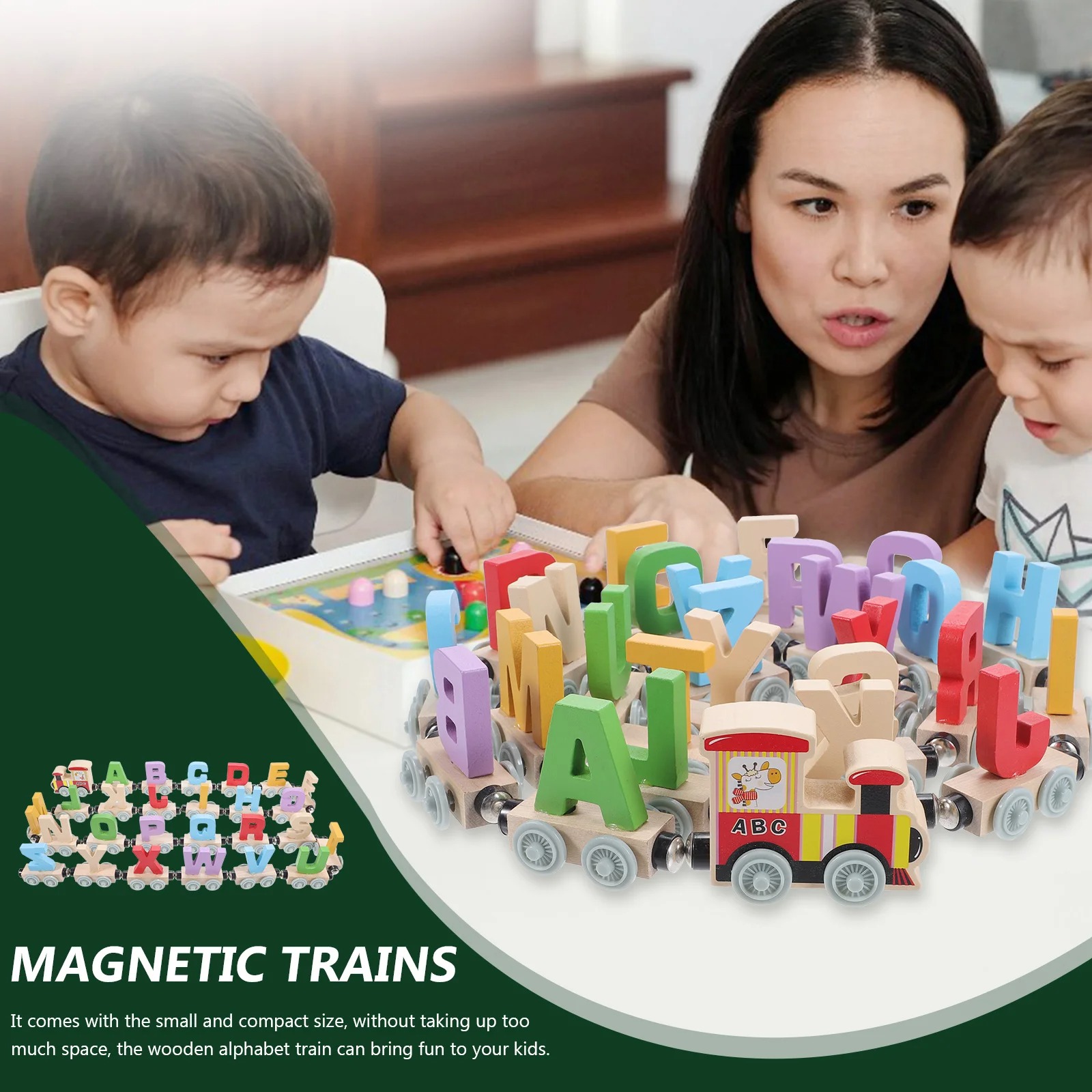 Mainan kereta kayu Montessori, - Kids Educational Box ulasan dan harga